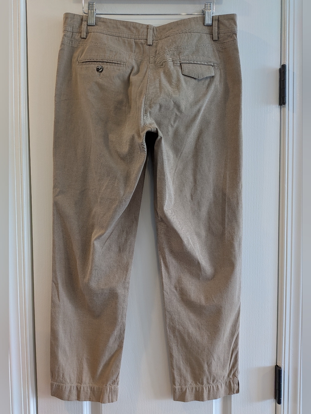 Brunello Cucenilli Gunex Straight Leg Cropped Tan Trousers Pants Women's Size 8 - Picture 7 of 15